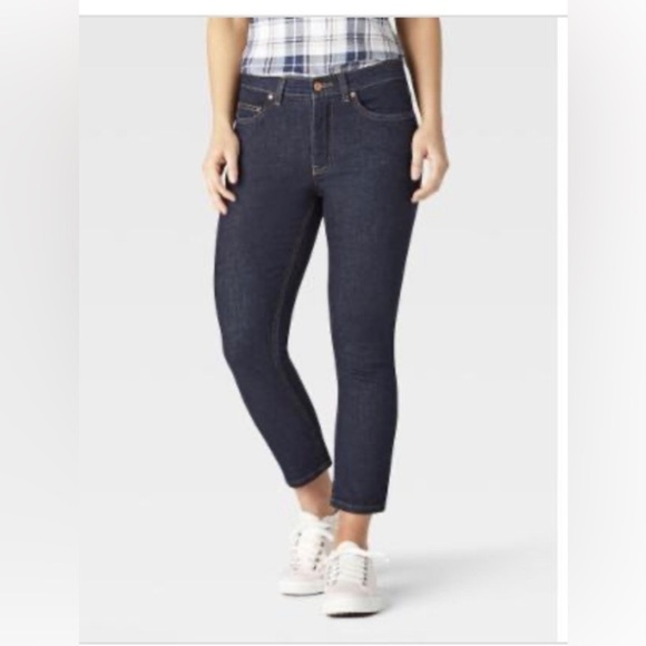 Dickies The Perfect Shape Rinsed Indigo Blue Skinny Fit‎ capri Jeans Size 10 new - Picture 1 of 2